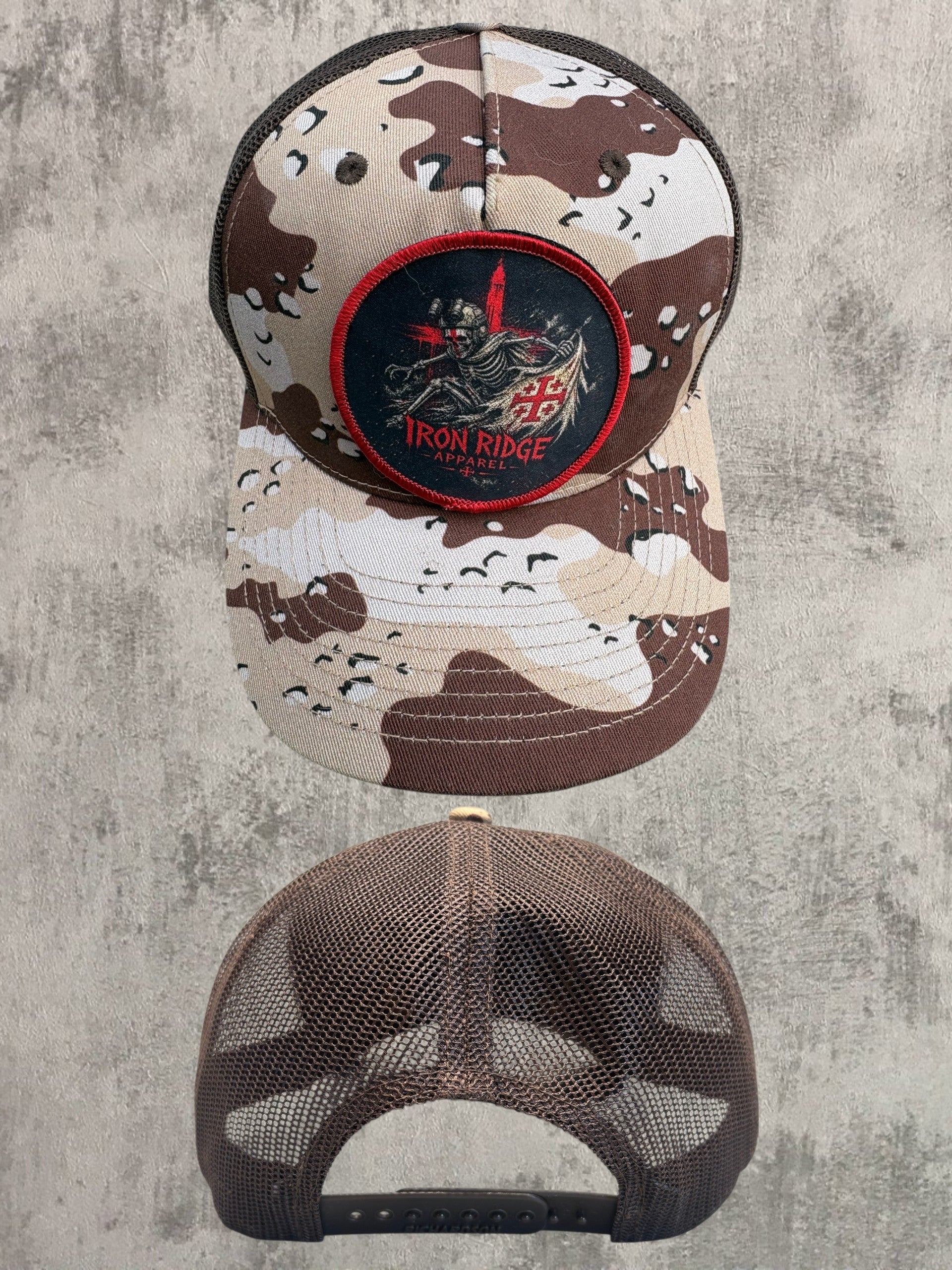 Iron Ridge Apparel™- Desert Chocolate Chip Pattern® Snapback Trucker Hat