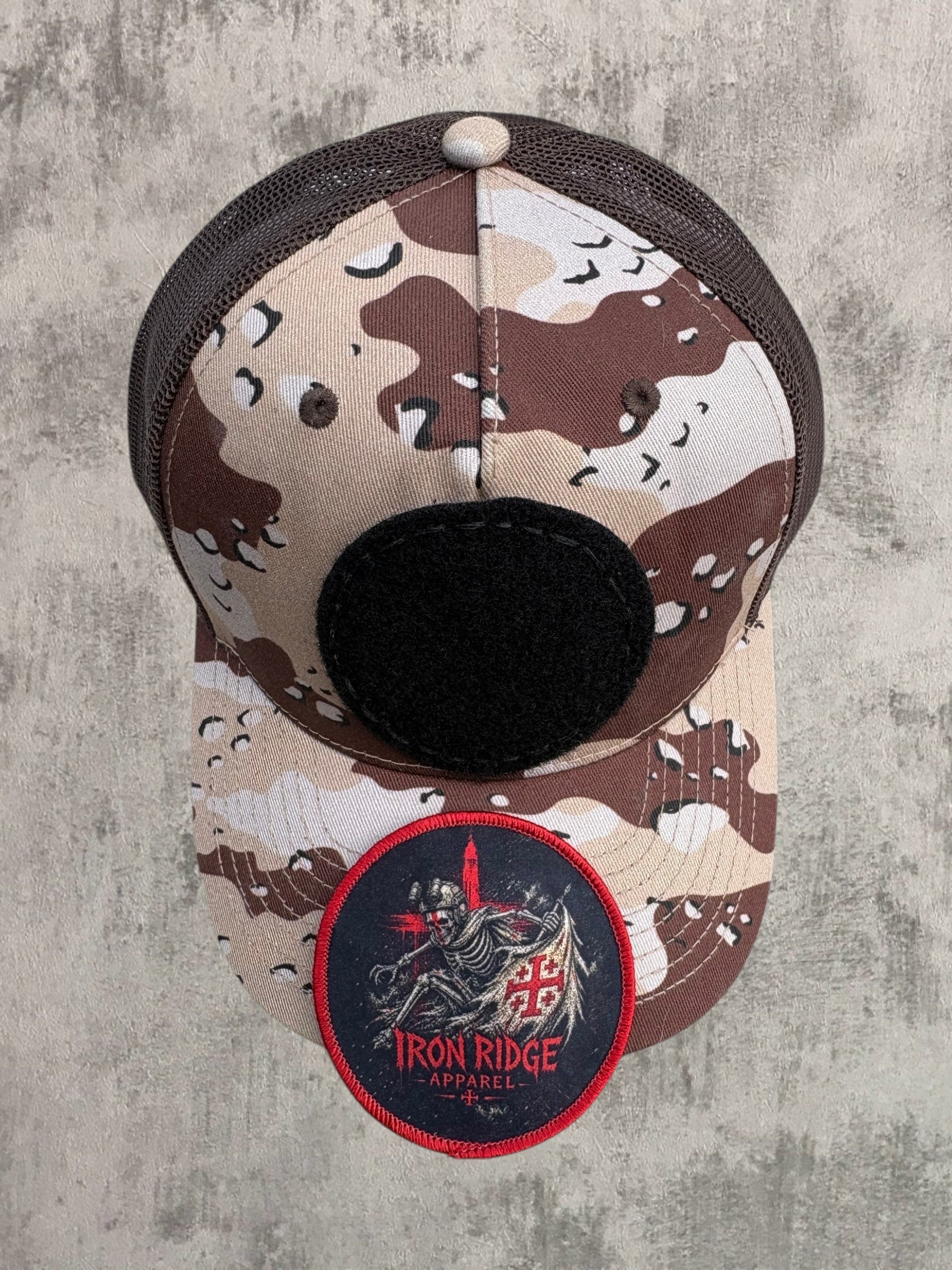 Iron Ridge Apparel™- Desert Chocolate Chip Pattern® Snapback Trucker Hat