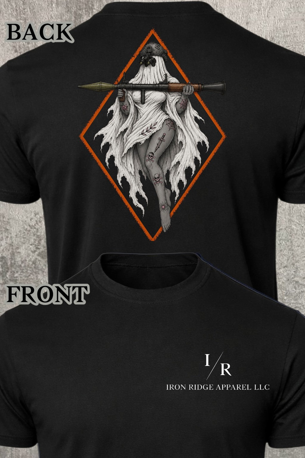 Iron Ridge Apparel™- Momento Mori Collection- RPG Ghost Pinup Custom T-Shirt