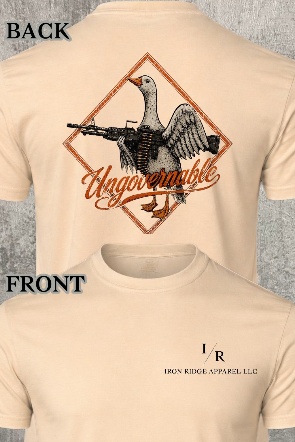 Iron Ridge Apparel™- Momento Mori Collection- Ungoverned Goose Comfort T-Shirt