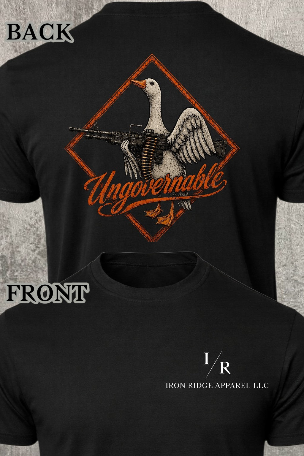 Iron Ridge Apparel™- Momento Mori Collection- Ungoverned Goose Comfort T-Shirt