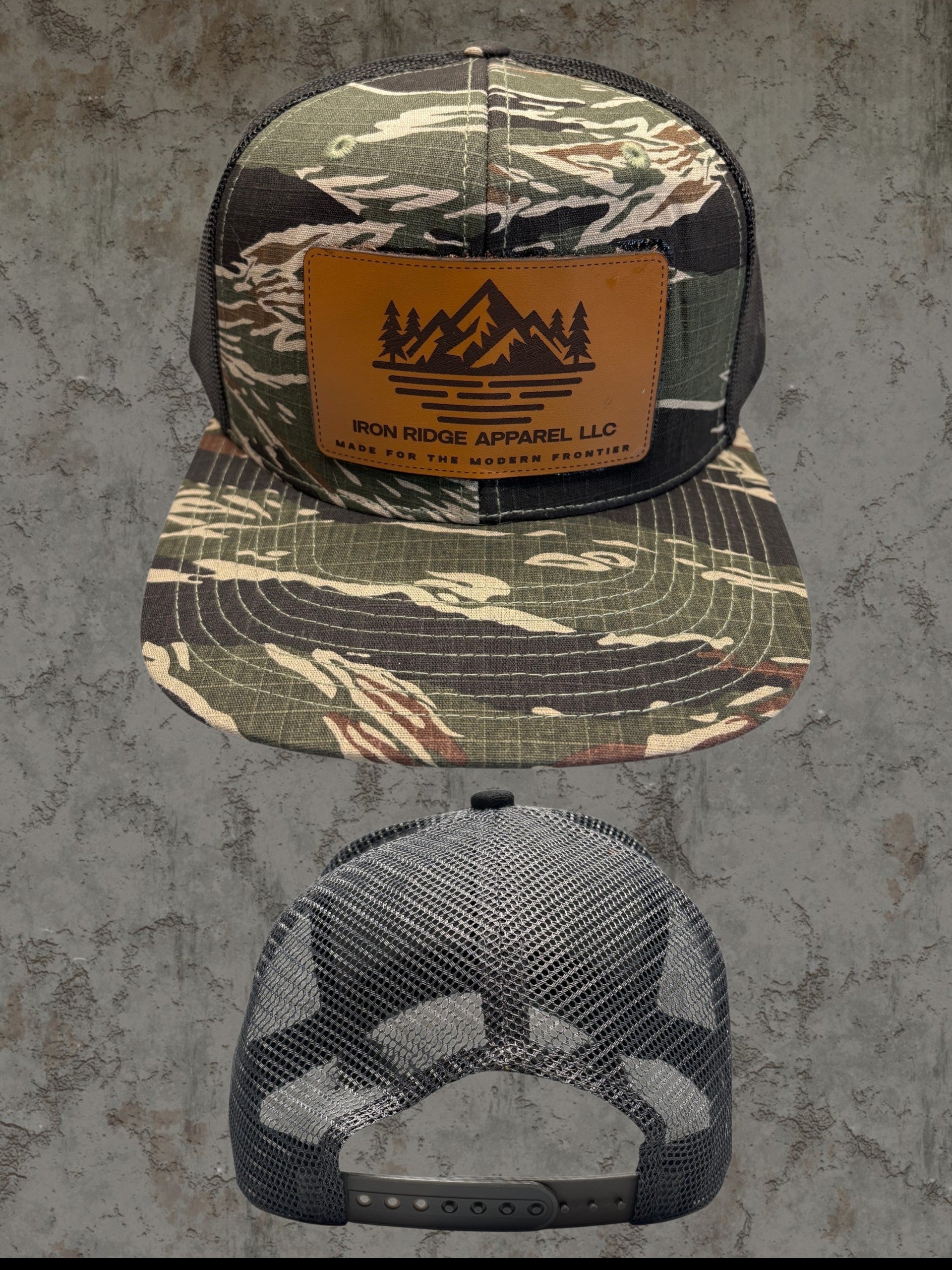 Iron Ridge Apparel™ – Vintage Vietnam Tiger Stripe Snapback Trucker Hat
