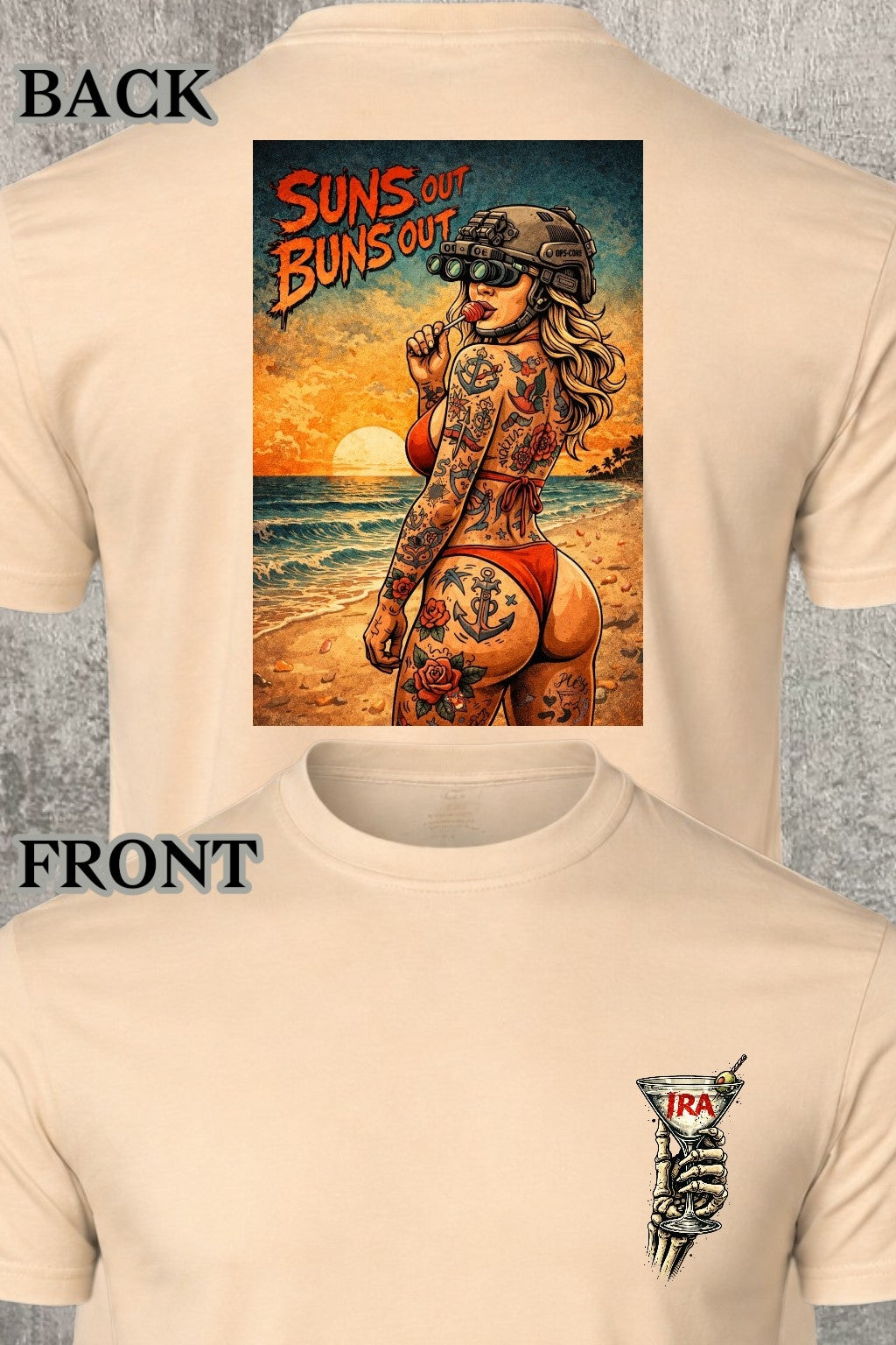 Iron Ridge Apparel™-Suns Out Buns Out Collection: After Hours Comfort T-Shirt
