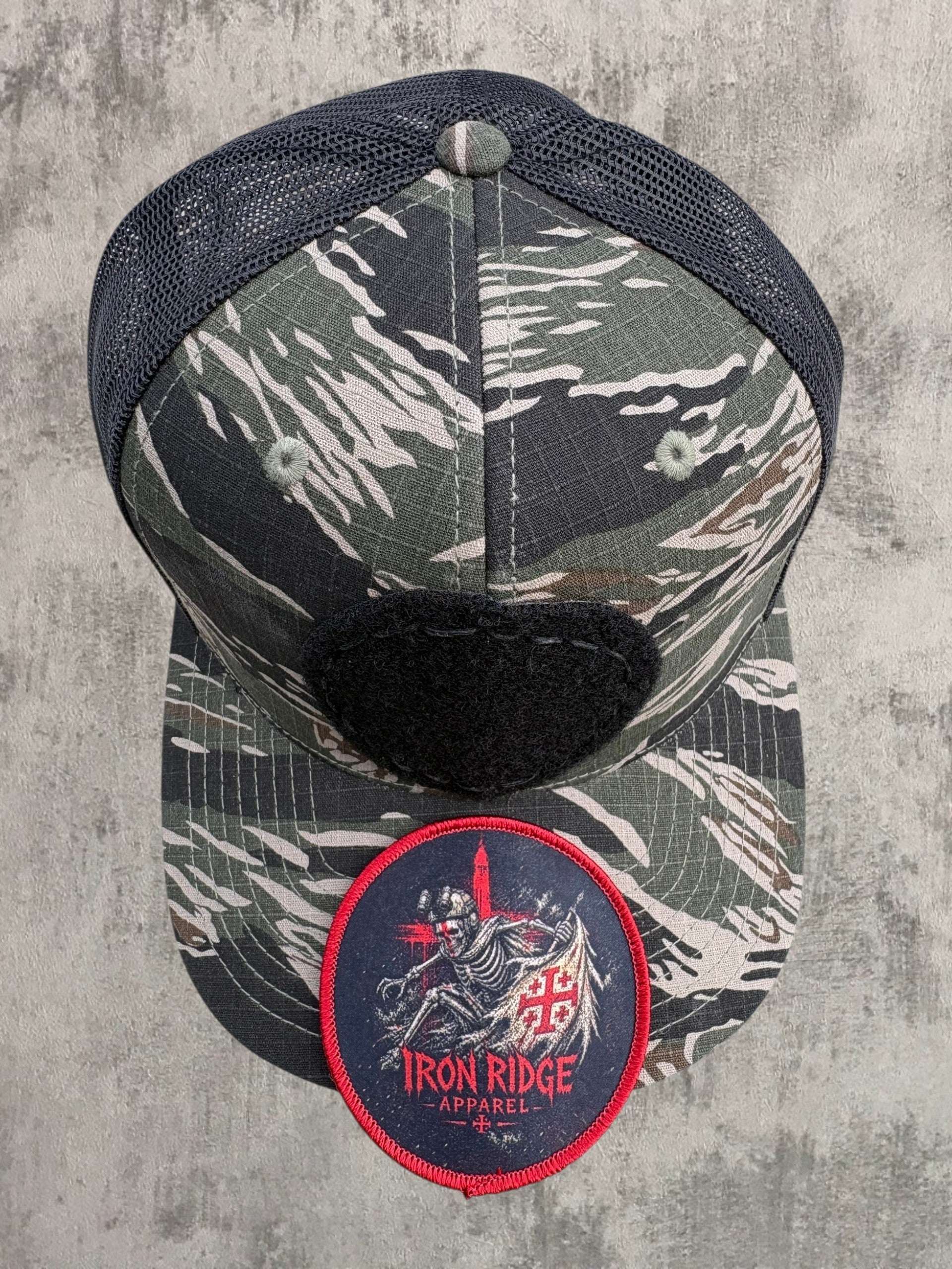 Iron Ridge Apparel™ – Vintage Vietnam Tiger Stripe Snapback Trucker Hat